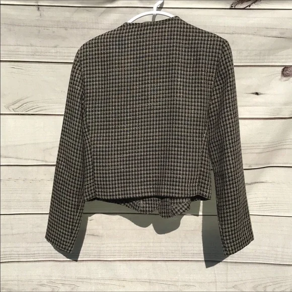Vintage Ellen Tracy Houndstooth Wool Jacket - Classic & Chic size 6 - Picture 3 of 8